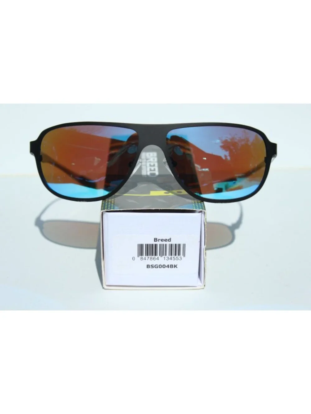 BREED Atmosphere POLARIZED Sunglasses Black Titanium/Blue NEW $265 BSG004BK